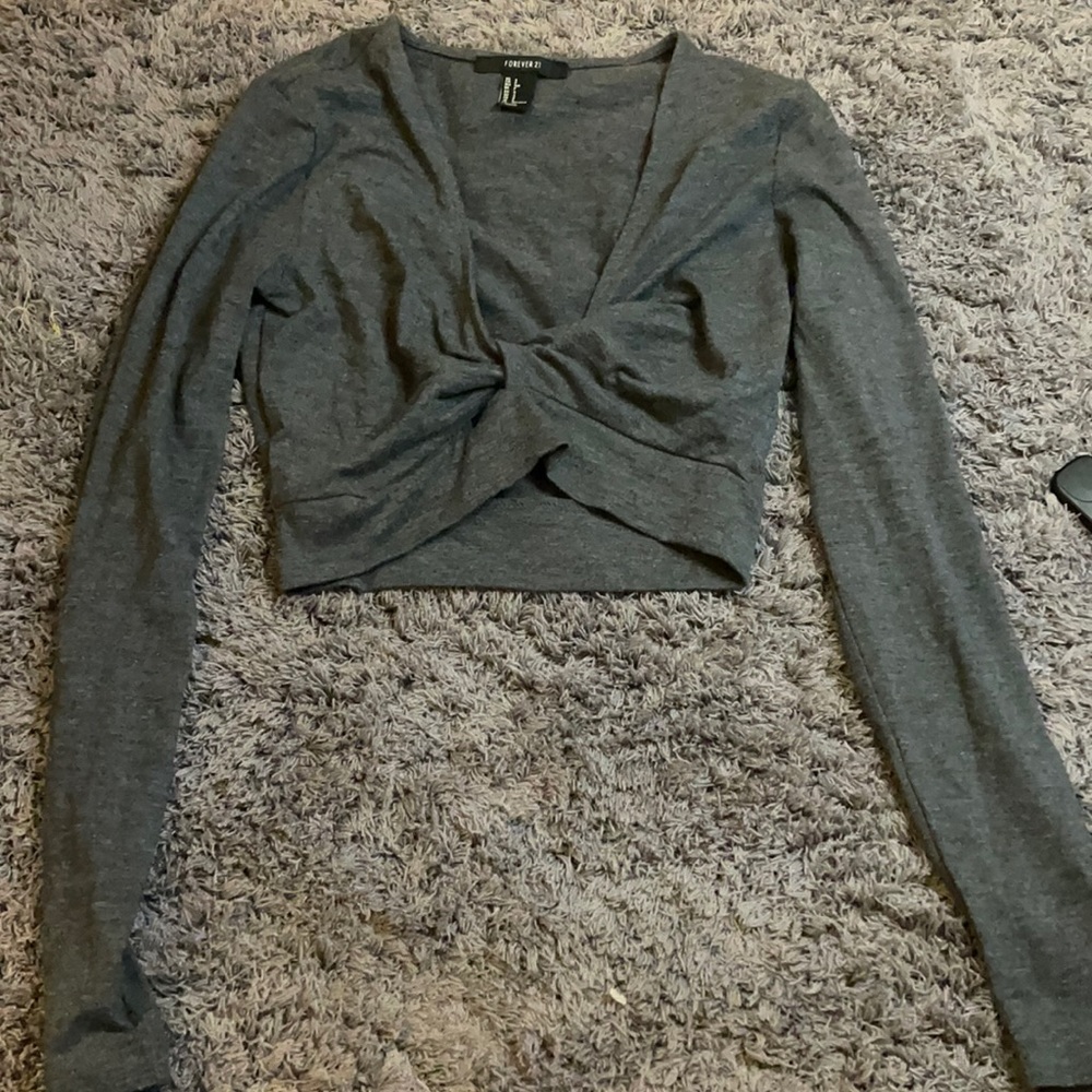 Grey Crop Top